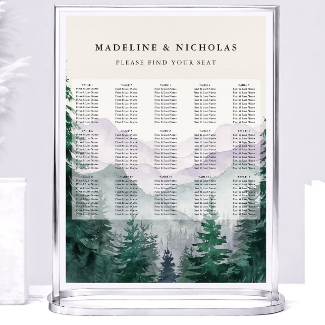 Póster Gráfico de asientos de Bodas de los bosques de las (Subido por el creador)