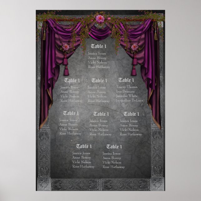 Póster Gráfico de asientos de Bodas medievales celtas (Frente)