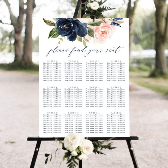 Póster Gráfico de asientos de Bodas rosados de la Marina  (Subido por el creador)