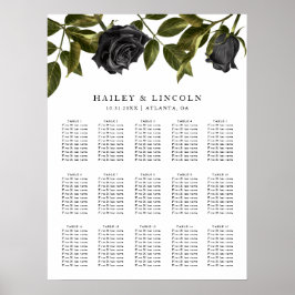 Póster Gráfico de asientos de bodas vintage góticas de Ha