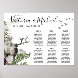 Póster Gráfico de asientos de bosques de bosques de bosqu