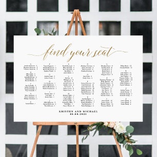 Póster Gráfico De Asientos De Búsqueda Alfabética