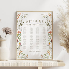 Póster Gráfico de asientos de casamiento de casamiento de