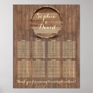 Póster Gráfico de asientos de casamiento personalizado de