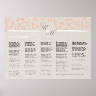 Póster Gráfico de asientos de coral SmartElegance
