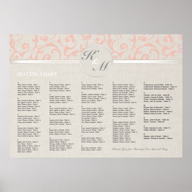 Póster Gráfico de asientos de coral SmartElegance (Frente)