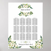 Gráfico de asientos de escritura a mano floral en