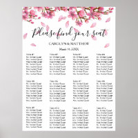 Gráfico de asientos de flores de cerezo rosa