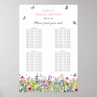 Gráfico de asientos de flores silvestres de verano