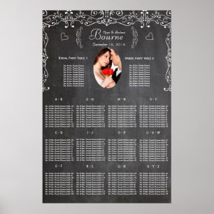 Póster Gráfico de Asientos de Foto con Pizarra Moderna Vi