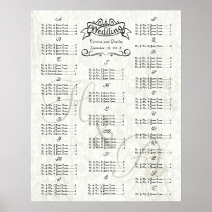 Póster Gráfico de asientos de invitados para eventos espe