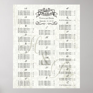 Póster Gráfico de asientos de invitados para eventos espe