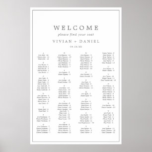 Póster Gráfico de asientos de la tipografía plateada mini