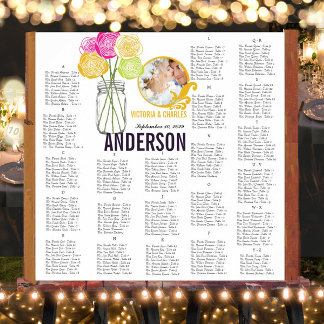 Póster Gráfico de asientos de Mason Jar moderno fotográfi