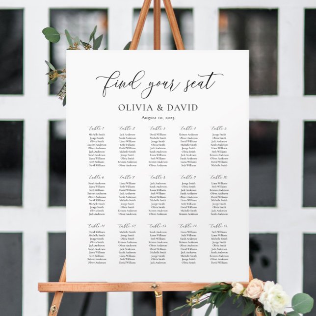Póster Gráfico de Asientos de Mesa 15 Elegant Script (Subido por el creador)