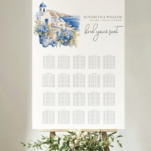 Póster Gráfico de asientos de mesa 20 Boda acuático de Gr
