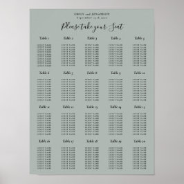 Póster Gráfico de Asientos de Mesa 20 Verde Sage