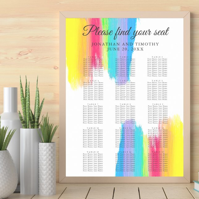 Póster Gráfico de asientos de mesa de Boda LGBTQ elegante (Subido por el creador)