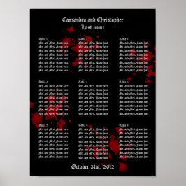 Póster Gráfico de asientos de mesa de invitados de boda d