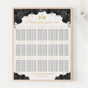Póster Gráfico de asientos de mesa de la Princesa Negra Q