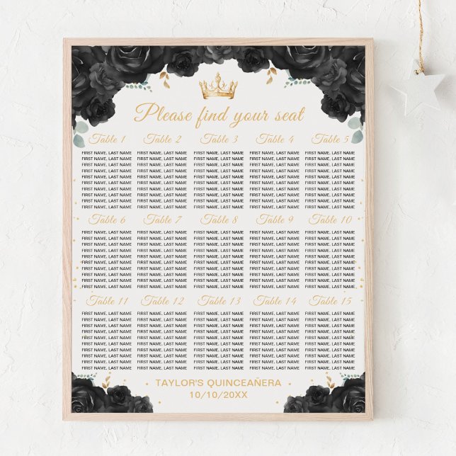 Póster Gráfico de asientos de mesa de la Princesa Negra Q (Subido por el creador)