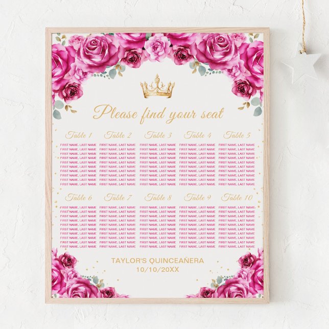 Póster Gráfico de asientos de mesa de la Princesa Rosa Qu (Subido por el creador)