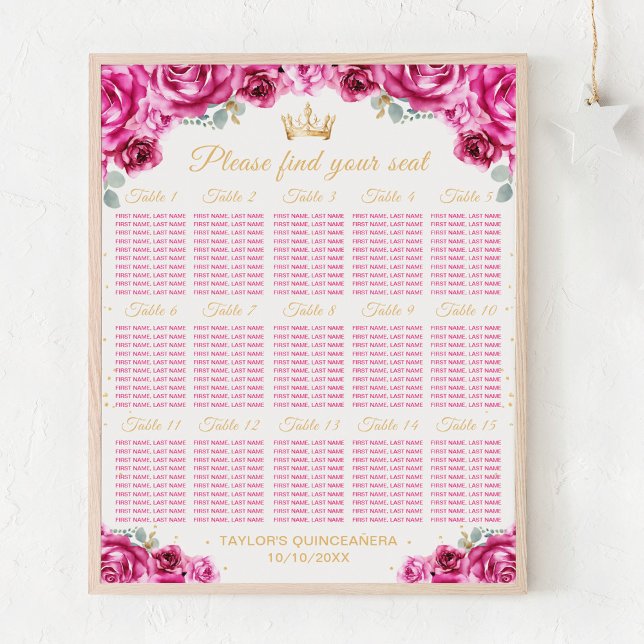Póster Gráfico de asientos de mesa de la princesa rosa Qu (Subido por el creador)