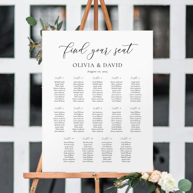 Póster Gráfico de Asientos de Mesa Elegant Script 14 (Subido por el creador)