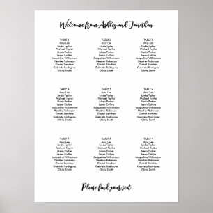 Póster Gráfico de Asientos de Mesa Simple Moderno 9