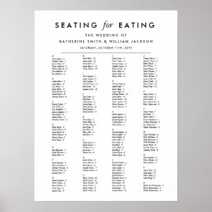 Póster Gráfico de asientos de orden alfabético Minimalist