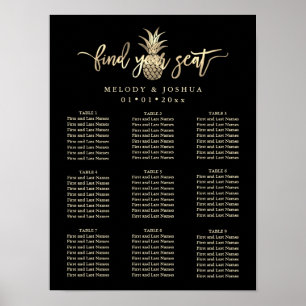 PÓSTER GRÁFICO DE ASIENTOS DE PIÑA DE ORO FAUX