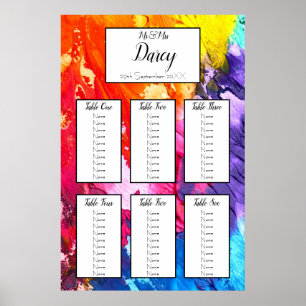 Póster Gráfico de asientos de pintura arco iris
