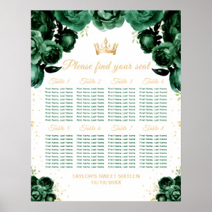 Póster Gráfico de Asientos de Princesa Verde Dulces Dieci
