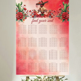 Póster Gráfico de asientos de quinceañera de estilo mexic