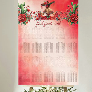 Póster Gráfico de asientos de quinceañera de estilo mexic