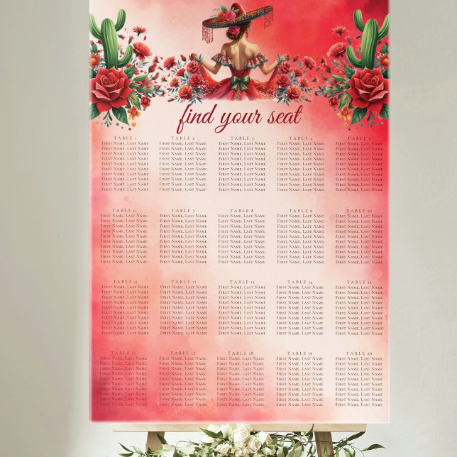 Póster Gráfico de asientos de quinceañera de estilo mexic (Subido por el creador)