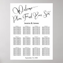 Gráfico de Asientos de Recepción de Boda con Letra