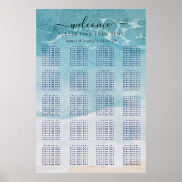Póster Gráfico de asientos de Summer Blue Beach