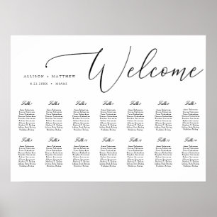Póster Gráfico de asientos del boda