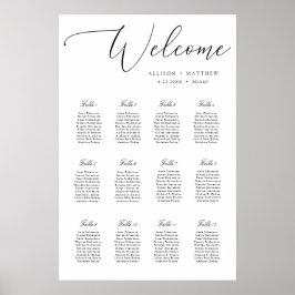 Póster Gráfico de asientos del boda