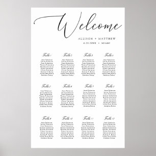 Póster Gráfico de asientos del boda