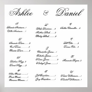 Póster Gráfico de asientos del boda