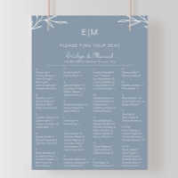 Gráfico de asientos del Boda alfabético azul turbi
