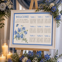 Póster Gráfico de asientos del Boda de Bellflower Azul