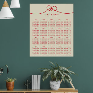 Póster Gráfico de asientos del Boda de doble felicidad de