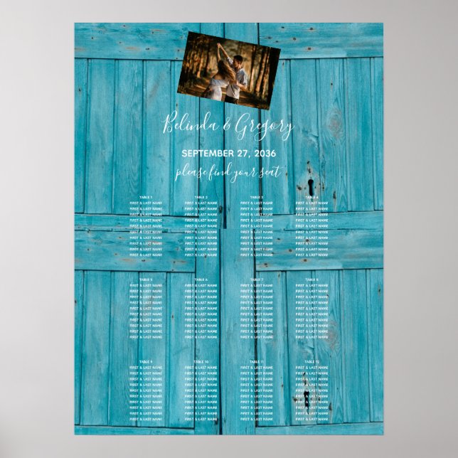 Póster Gráfico de asientos del Boda de fotografía de made (Frente)