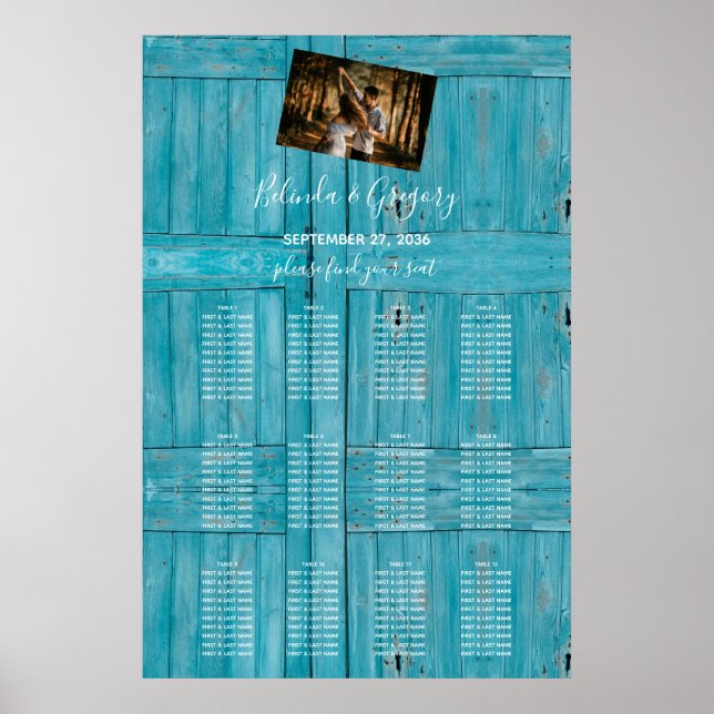 Póster Gráfico de asientos del Boda de fotografía de made (Frente)