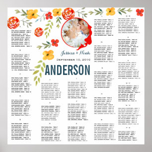 Póster Gráfico de asientos del Boda de fotos de color cor