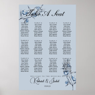 Póster Gráfico de asientos del Boda de mesa 24 de Blue Fl