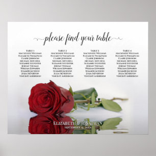 Póster Gráfico de asientos del Boda de mesa de la Rosa Ro